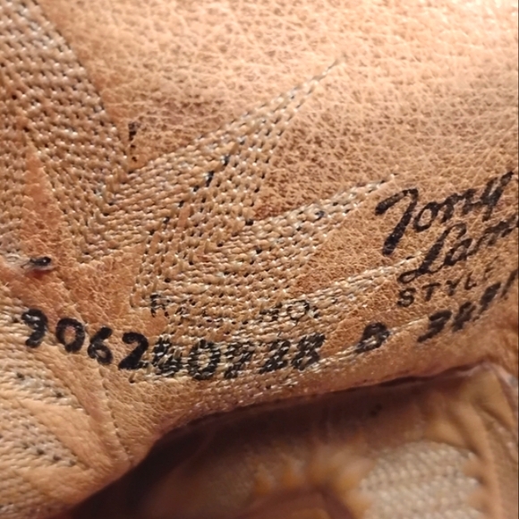 Tony Lama Buckaroo Cowboy Boots B3491 Brown Black Leather Size 10.5D - Picture 8 of 9